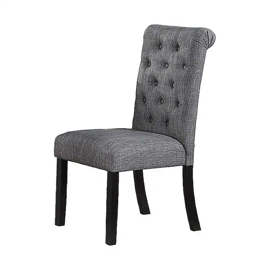 Manhattan Lane Jie 25 Inch Dining Chairs, Set of 2, Tufted Gray ...