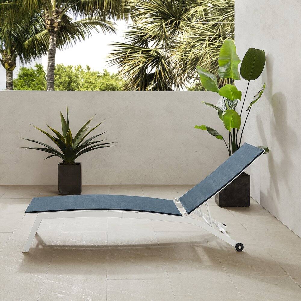 Alt View 9. Crosley Furniture - Weaver Outdoor Chaise Lounge - Navy.