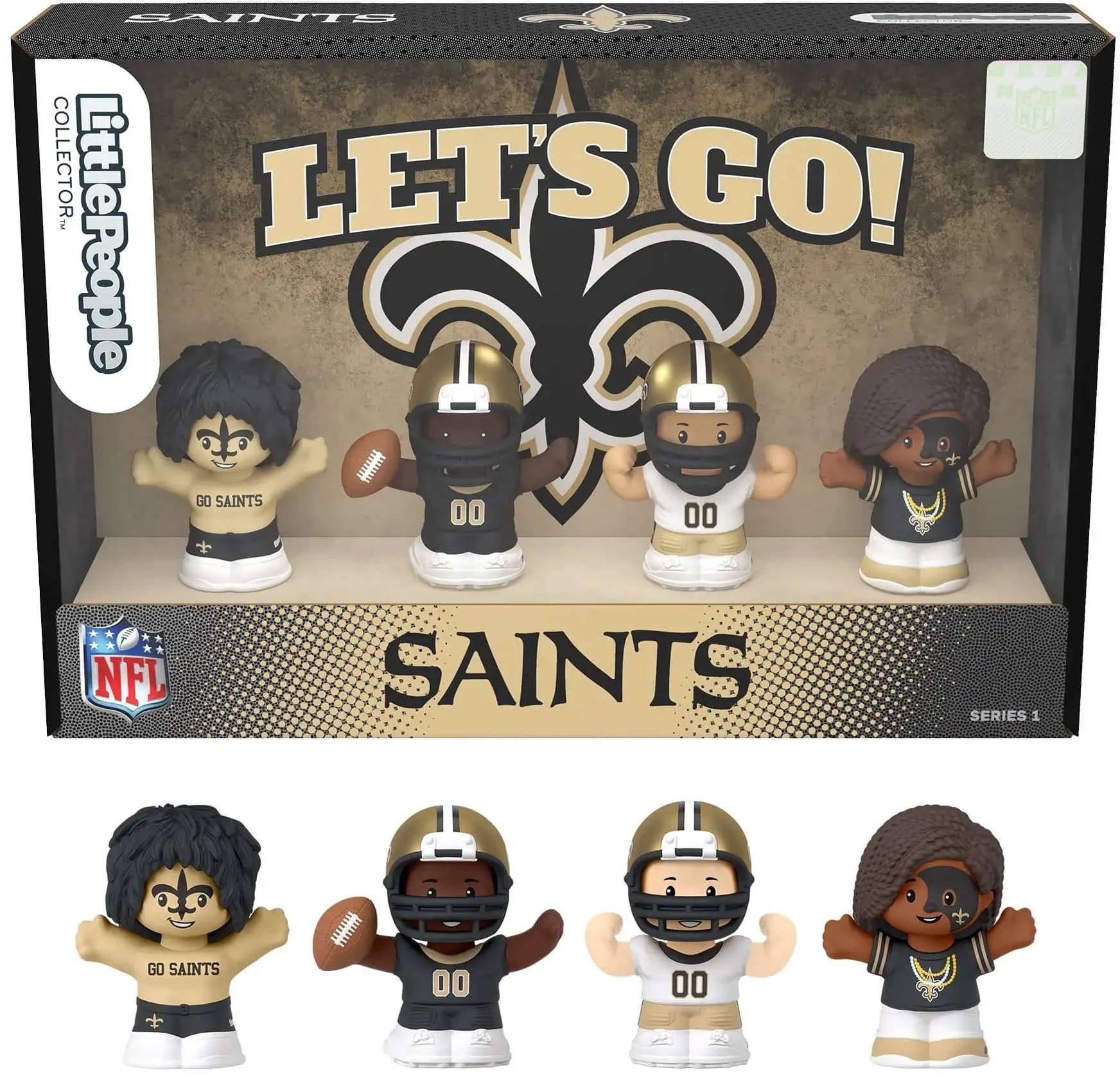 Fisher Price - Little People x NFL Collector New Orleans Saints Figure 4-Pack - Gold