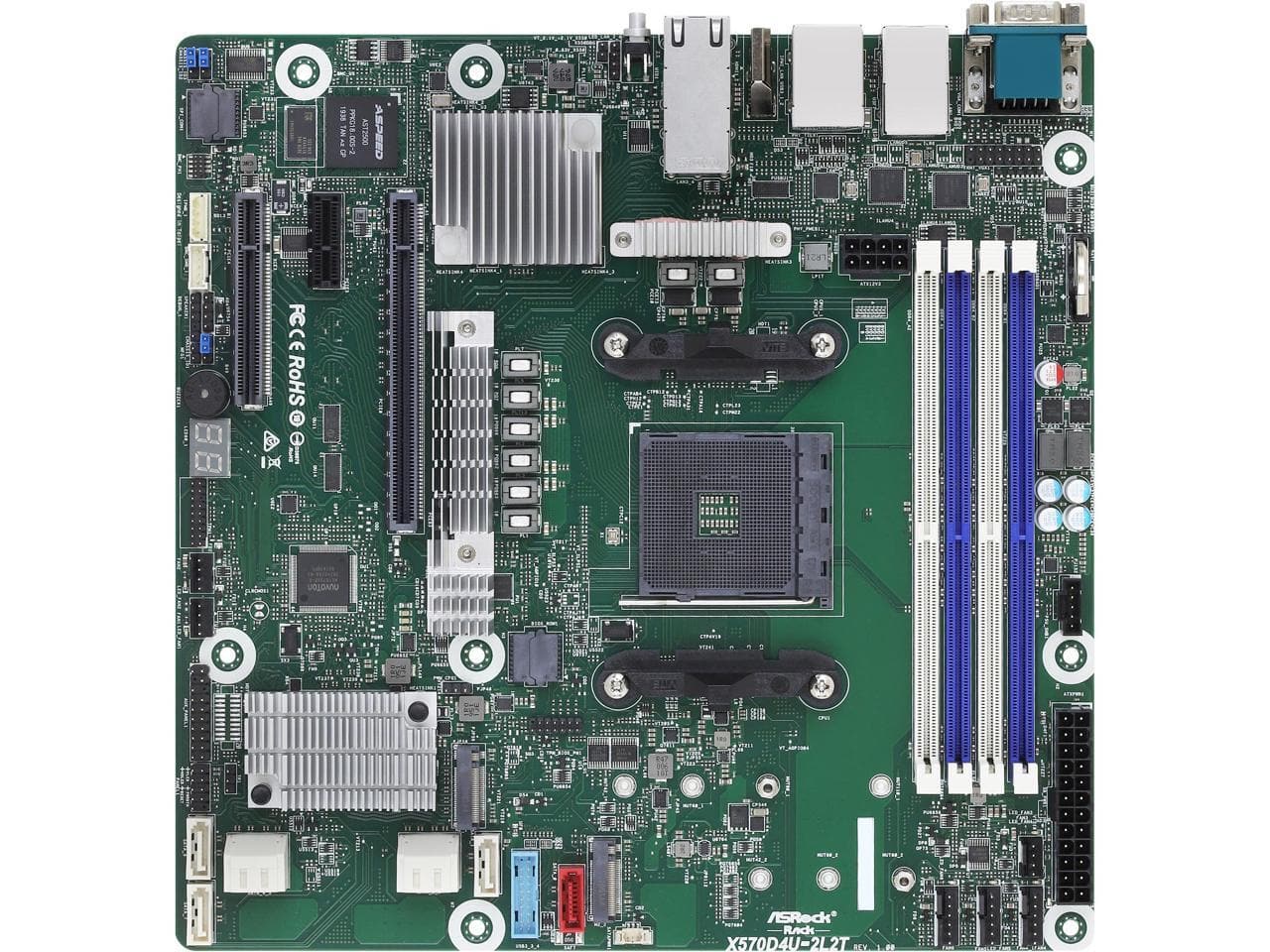 ASRock - Rack X570D4U-2L2T micro-ATX Server Motherboard AMD AM4 PGA 1331 Dual 10GLAN