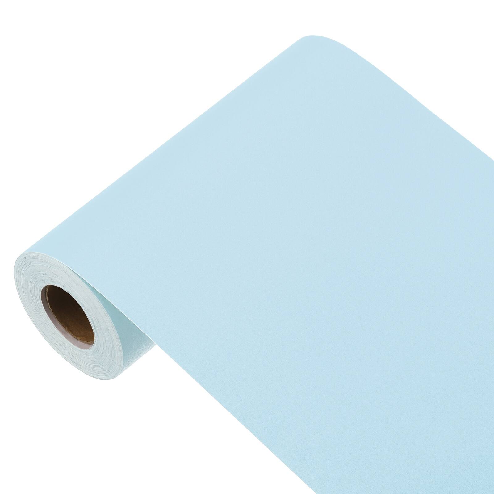 Front. Unique Bargains - Decorative Peel and Stick Wallpaper 393"x5.9" Solid Color Vinyl Self Adhesive for Home Wall Covering - Sky Blue.