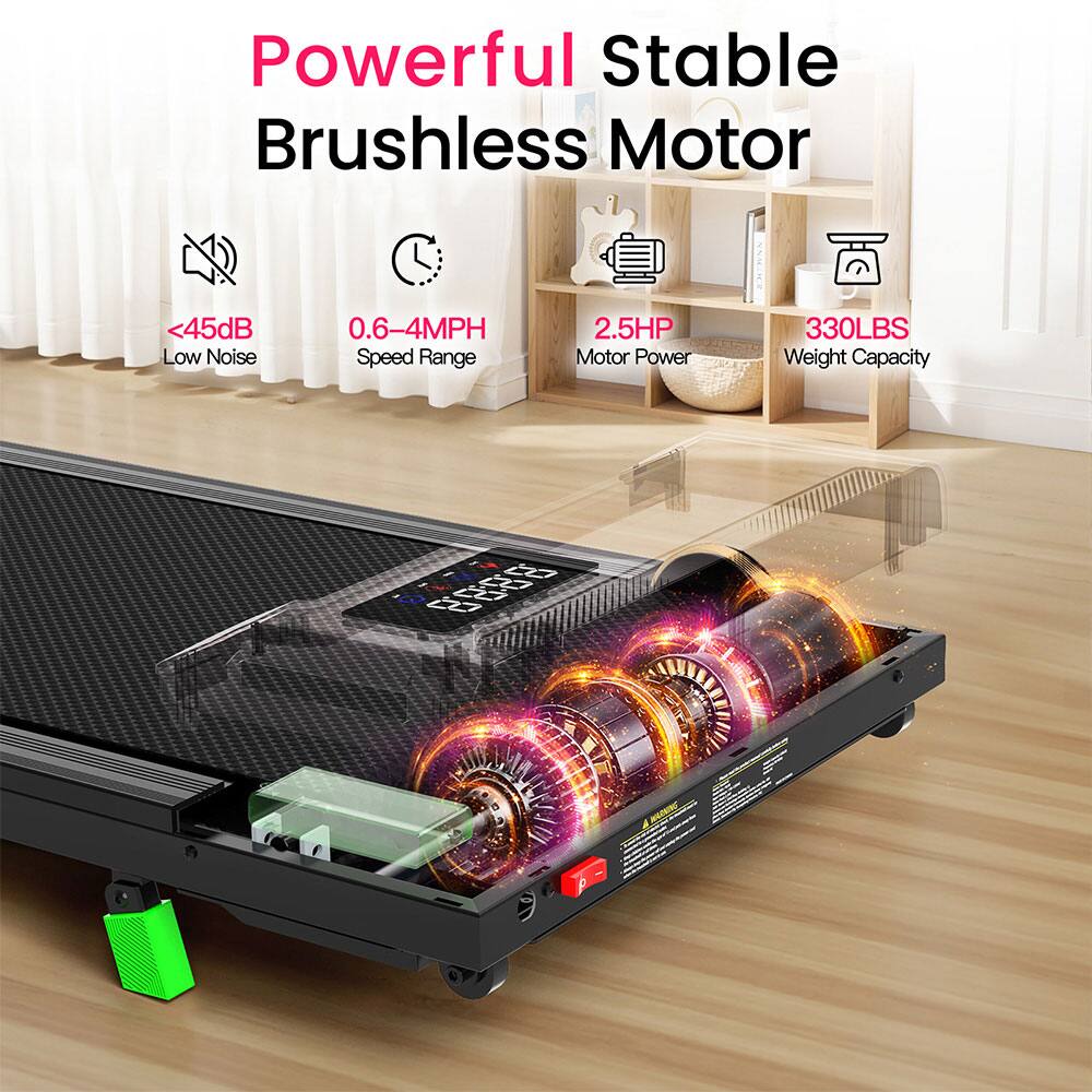 Powerful Stable Brushless Motor  
<45dB Low Noise  
0.6-4MPH Speed Range  
2.5HP Motor Power  
330LBS Weight Capacity