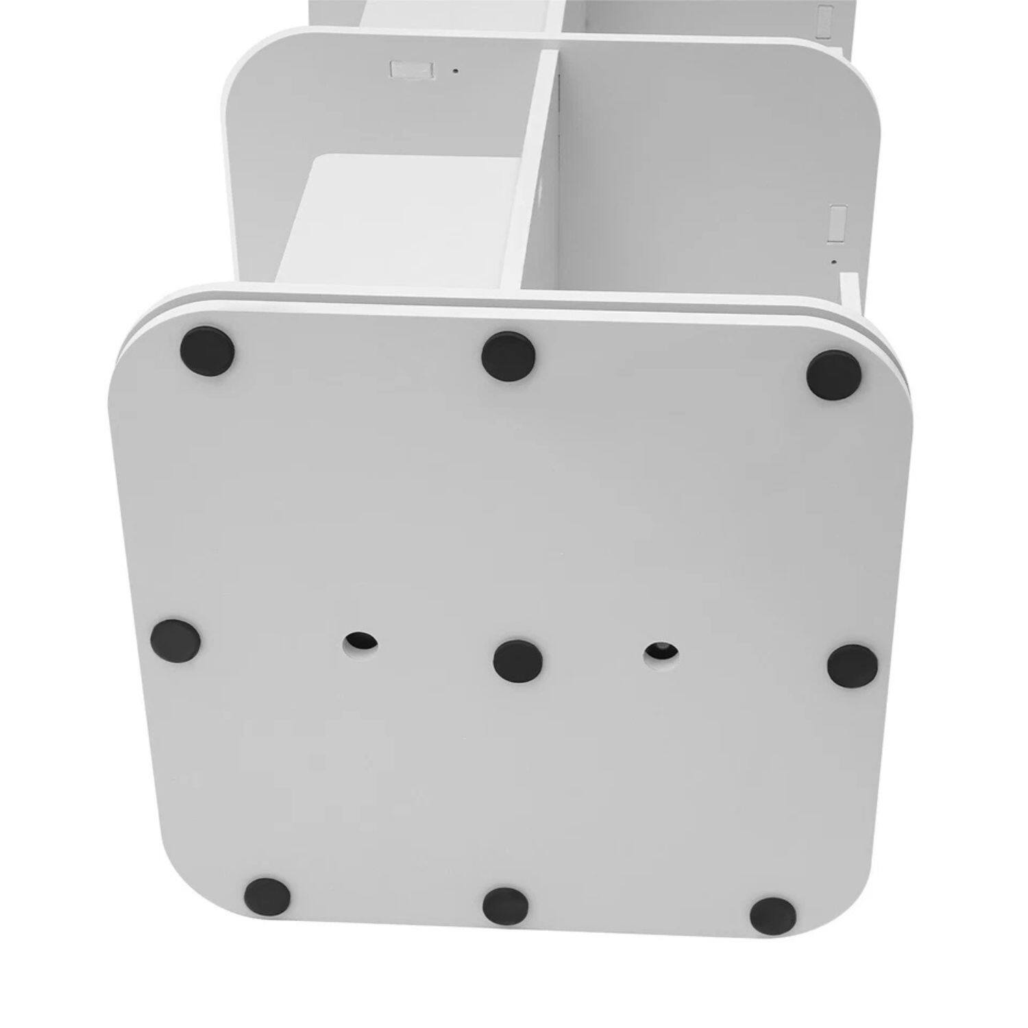 Alt View 1. Home Collection - 360° Rotating 3-Tier Bookshelf – Small Corner Standing Bookcase - White.