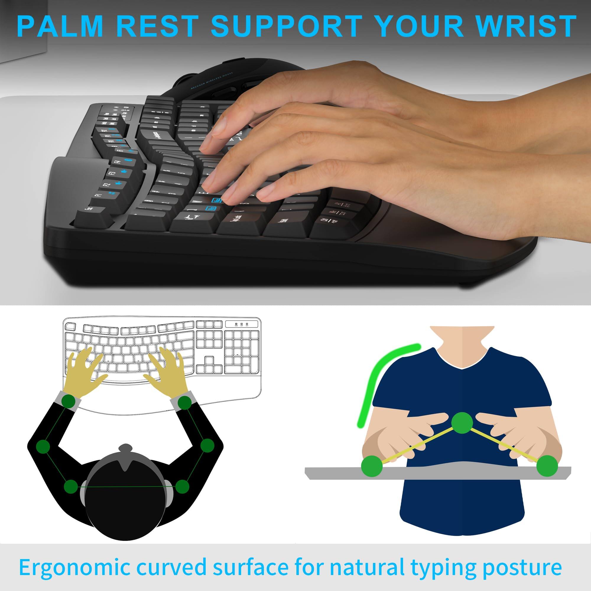 PALM REST SUPPORT YOUR WRIST

Ergonomic curved surface for natural typing posture