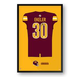 Sporticulture - Austin Ekeler Washington Commanders 14" x 20" Framed Jersey Art Print - Multicolor