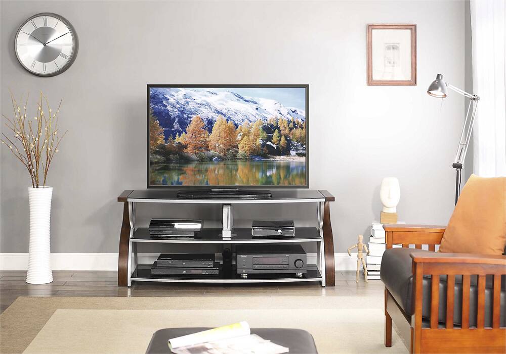 Alt View 11. Whalen Furniture - 3-in-1 Console for Most Flat-Panel TVs Up to 65" - Brown Cherry.