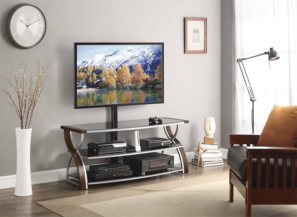 Alt View 15. Whalen Furniture - 3-in-1 Console for Most Flat-Panel TVs Up to 65" - Brown Cherry.