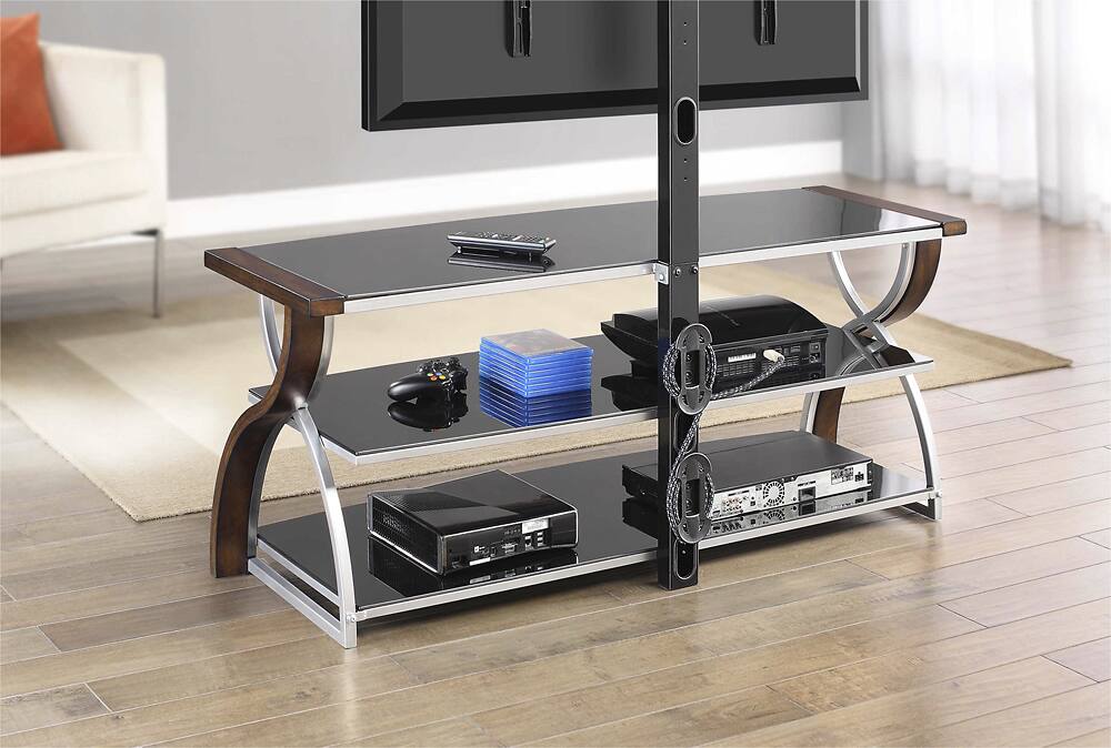Alt View 17. Whalen Furniture - 3-in-1 Console for Most Flat-Panel TVs Up to 65" - Brown Cherry.