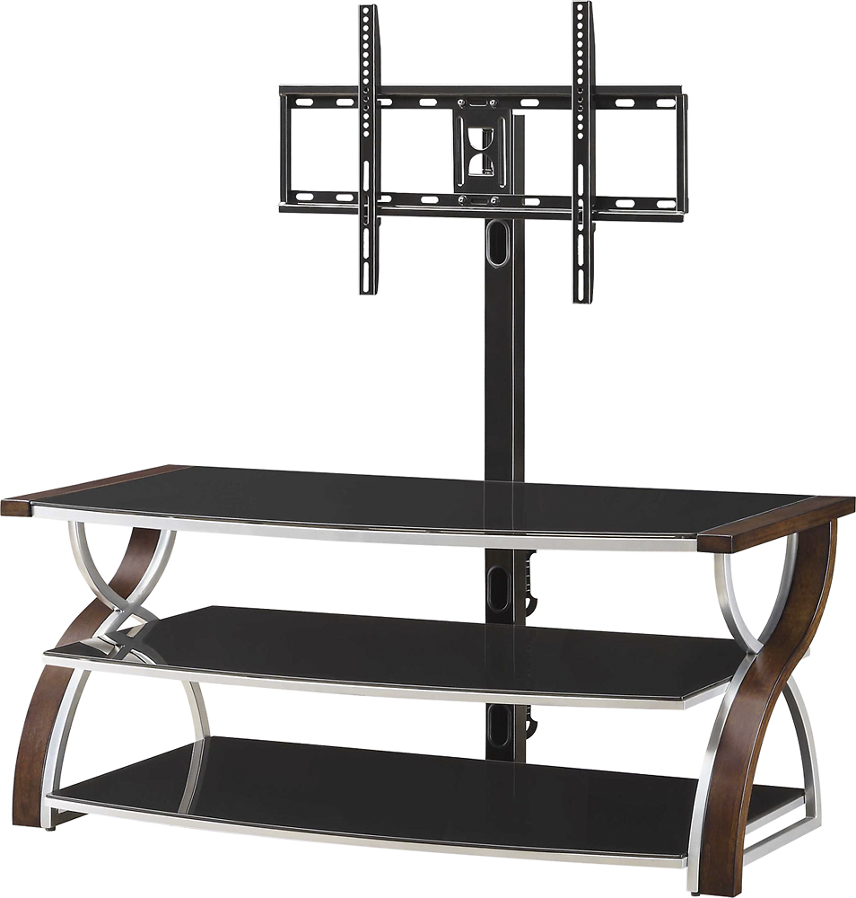 Whalen TV & Media Stand 3 Tier Fits up to 65" Swivel Wall Brown Cherry SHIP FREE 