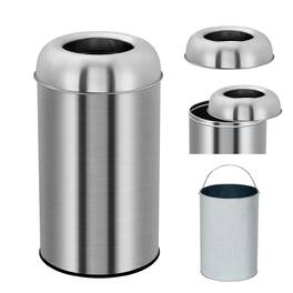 GARVEE - 18.5 Gallon Heavy-Duty Kitchen Trash Can, Brushed Stainless Steel Waste Bin - Silver