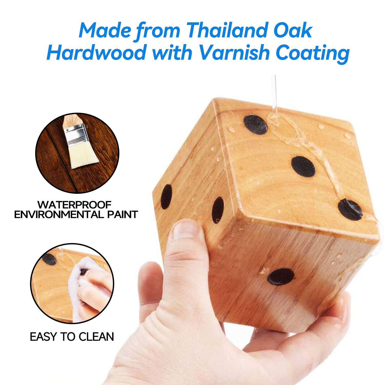 Made from Thailand Oak Hardwood with Varnish Coating, WATERPROOF ENVIRONMENTAL PAINT, EASY TO CLEAN