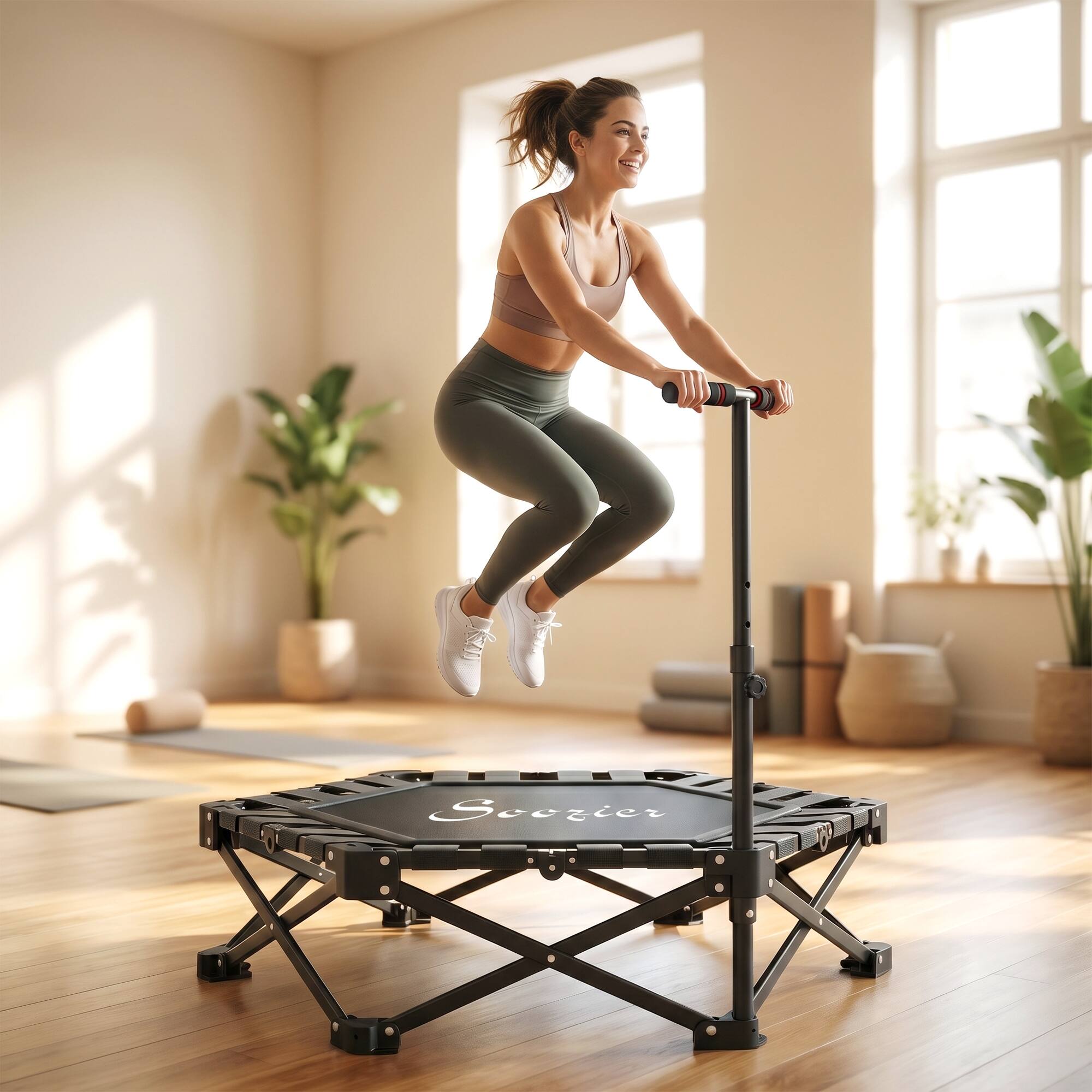 Alt View 8. Soozier - Foldable Mini Trampoline - Black.