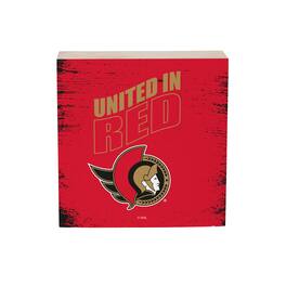Evergreen Enterprises - Ottawa Senators 6" Square Fan Chant Wood Block Shelf Sign - Multicolor