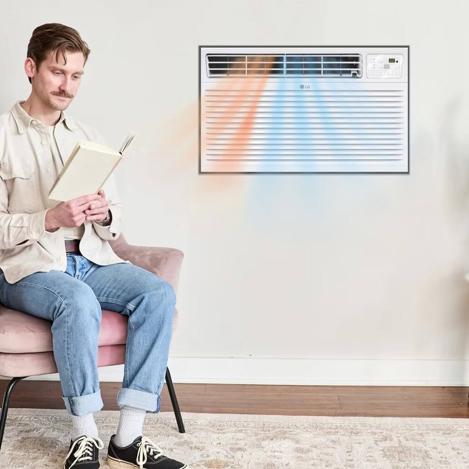 Alt View 8. LG - 450 Sq. Ft. 10,000 BTU 230V Through-the-Wall Air Conditioner with 11,200 BTU Supplemental Heat Function - White.
