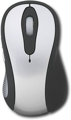 Front Standard. Thanko - Silent Optical Mouse - Silver/Black.
