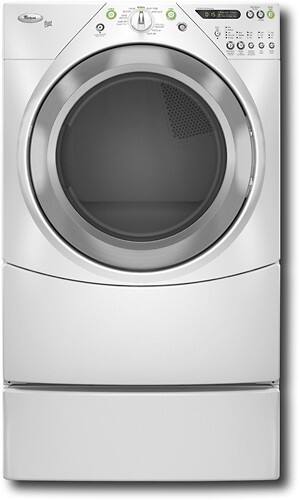 Front Standard. Whirlpool - 7.4 Cu. Ft. 10-Cycle Super Capacity Plus Gas Steam Dryer - White.