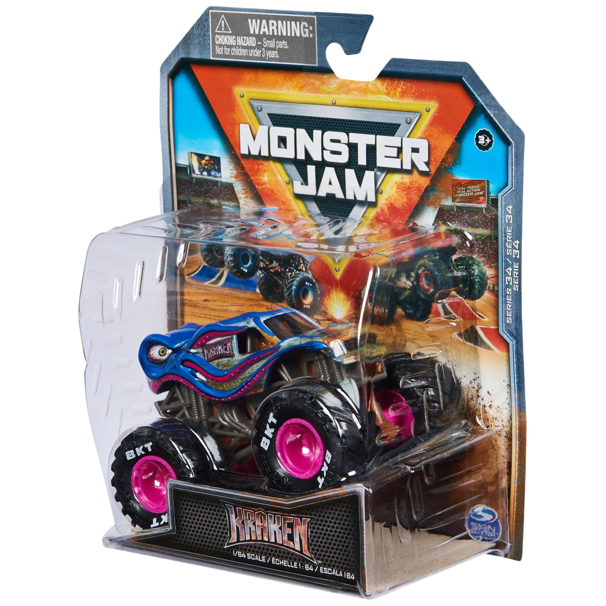 WARNING: CHOKING HAZARD - Small parts. Not for children under 3 years.

MONSTER JAM

SERIE 34 / SÉRIE 34 / SERIE 34

BKT

1/64 SCALE / ÉCHELLE 1/64 / ESCALA 1/64

KRAKEN