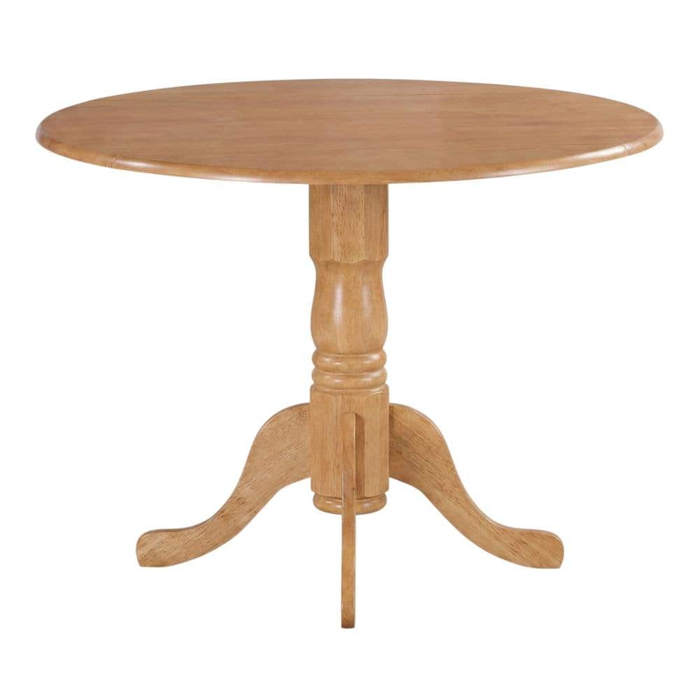 FurniFact - Solid Wood Round Drop-Leaf Kitchen Nook 3-Piece - Oak price history on PriceWatchPro
