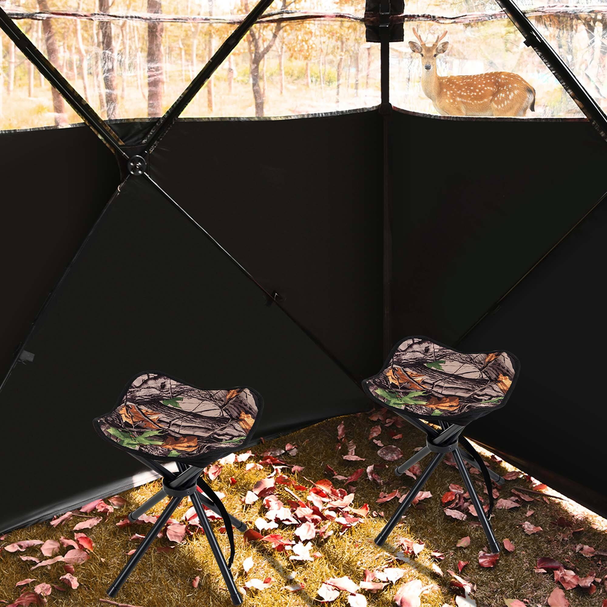 Alt View 1. Costway - Costway 2 Pack Folding Hunting Stool Lightweight Foldable Outdoor Stool Seat - Camouflage.