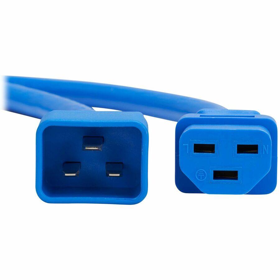 Alt View 4. Tripp Lite - Eaton Tripp Lite Series Power Cord, C20 to C21 - Heavy-Duty, 20A, 250V, 12 AWG, 2 ft. (0.6 m), Blue - For Network - Blue.