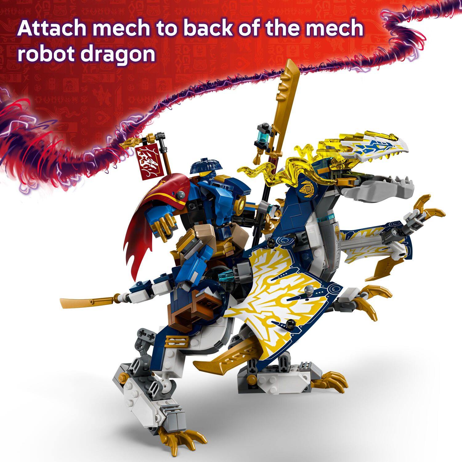 Attach mech to back of the mech robot dragon