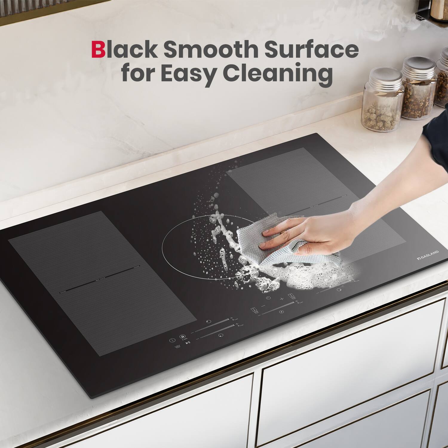 Black Smooth Surface for Easy Cleaning MGASLAND