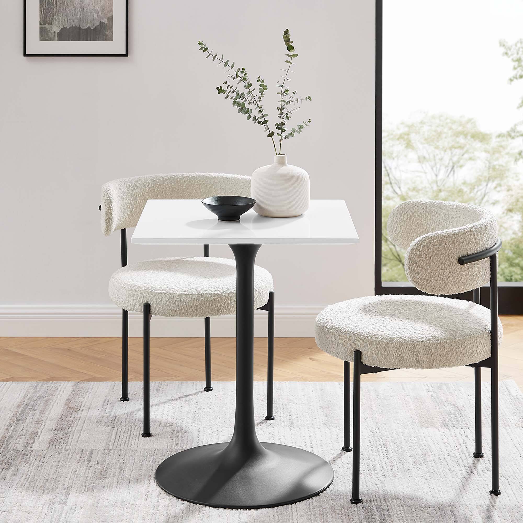 Modway - Lippa Square Wood Dining Table - Black White