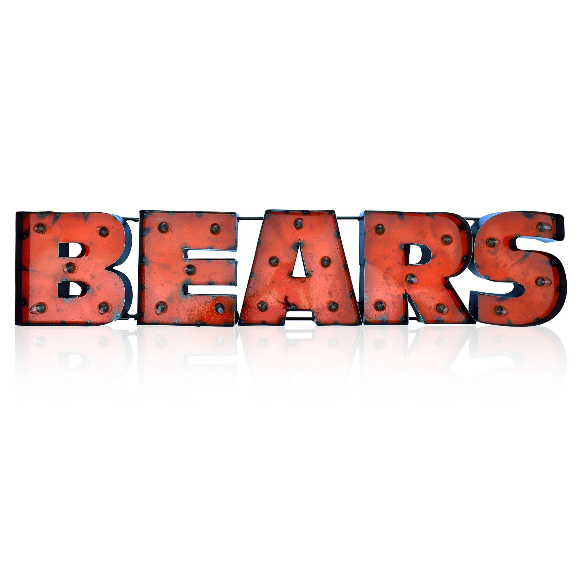 Chicago Bears 43.5'' x 8.75'' Lighted Recycled Metal Sign