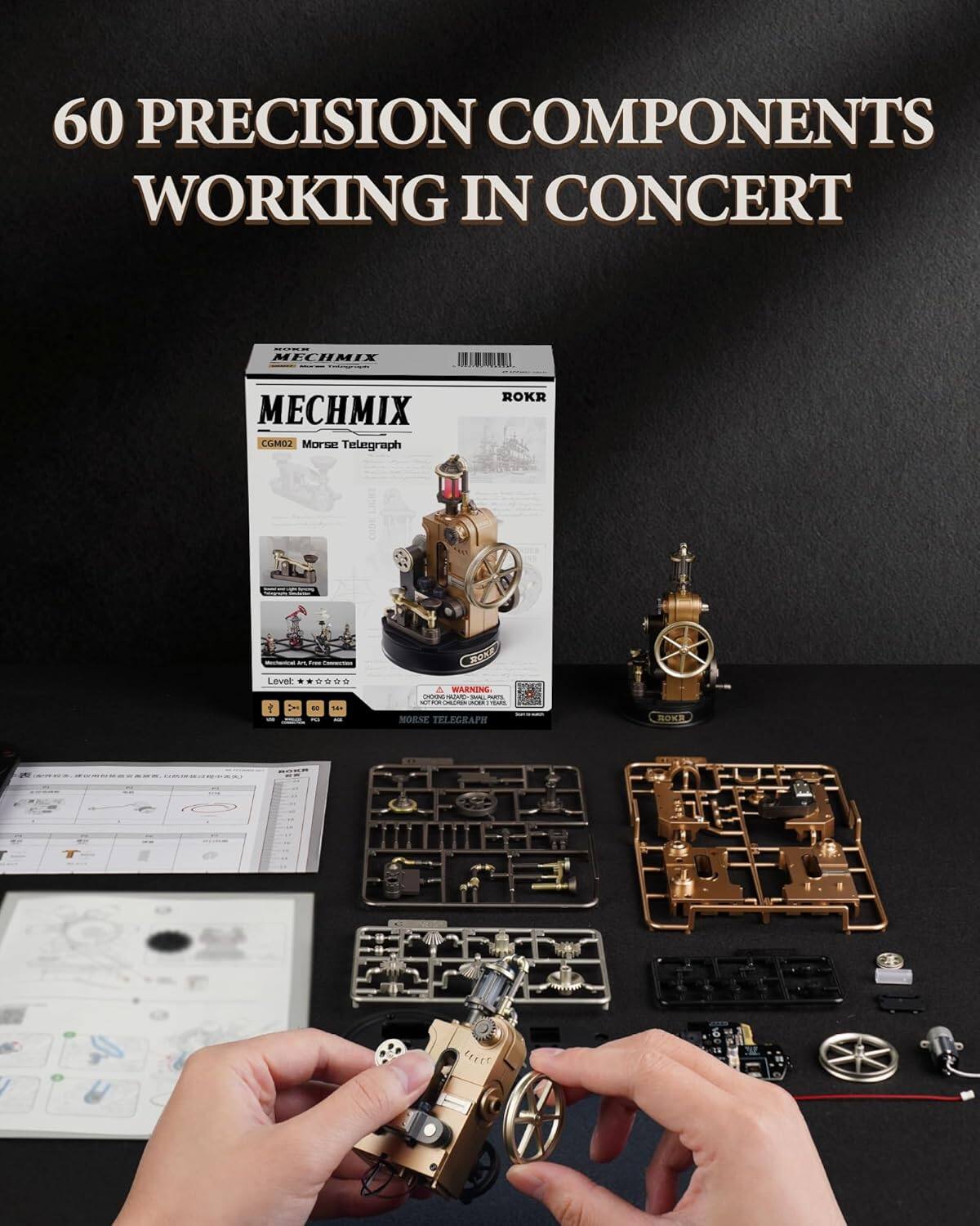 60 PRECISION COMPONENTS WORKING IN CONCERT

MECHMIX
CGM02 Morse Telegraph

ROKR

WARNING

MORSE TELEGRAPH ROKR