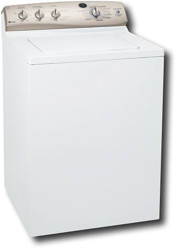 Angle Standard. GE - Profile 3.5 Cu. Ft. 41-Cycle King-Size High-Efficiency Washer - Titanium-on-White.