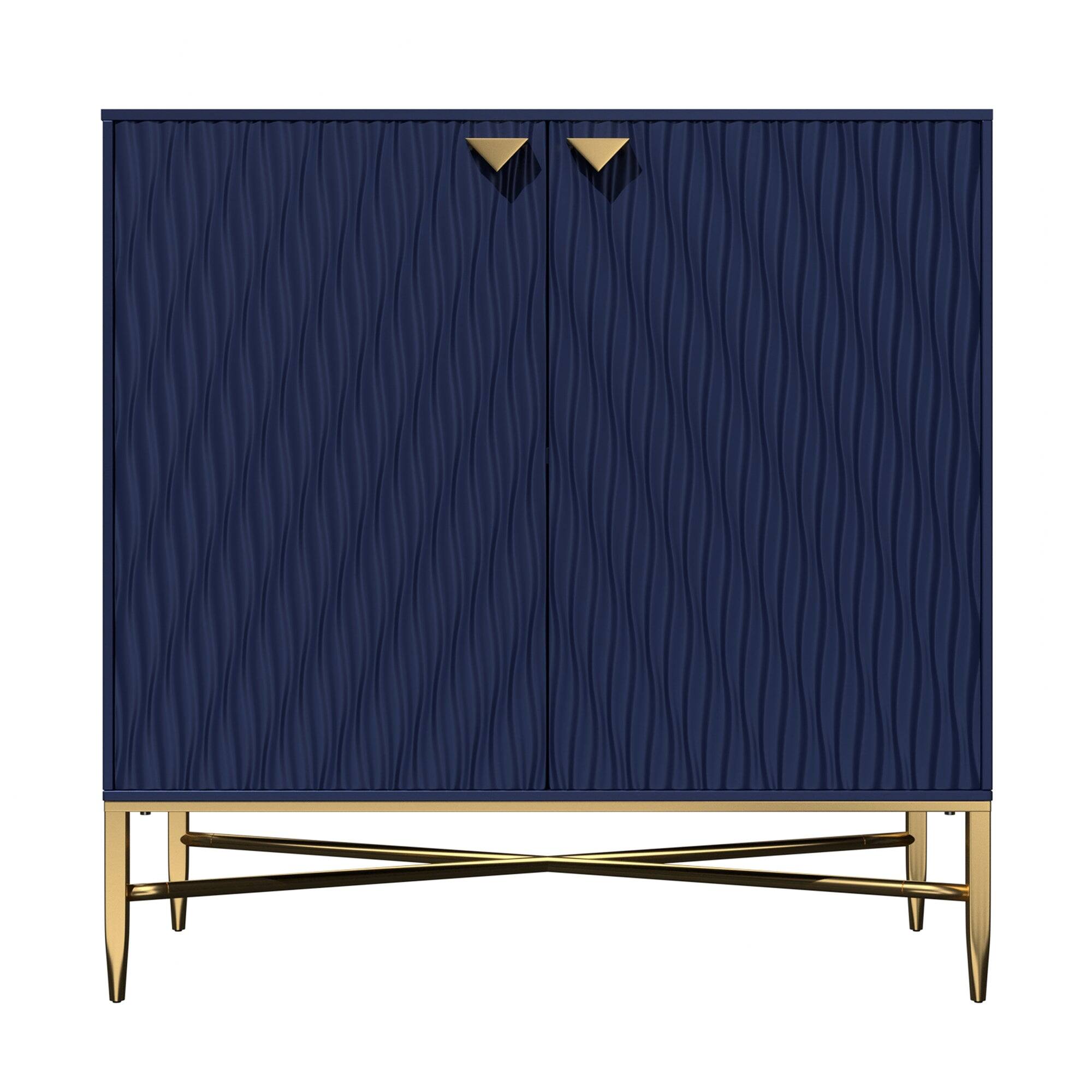 Alt View 1. Boyel Living - 2 Door Locker Accent Cabinet - Navy.