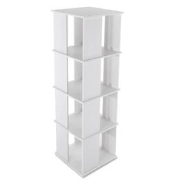 Home Collection - 4 Tiers 360° Rotating Bookshelf Bookcase Storage - White