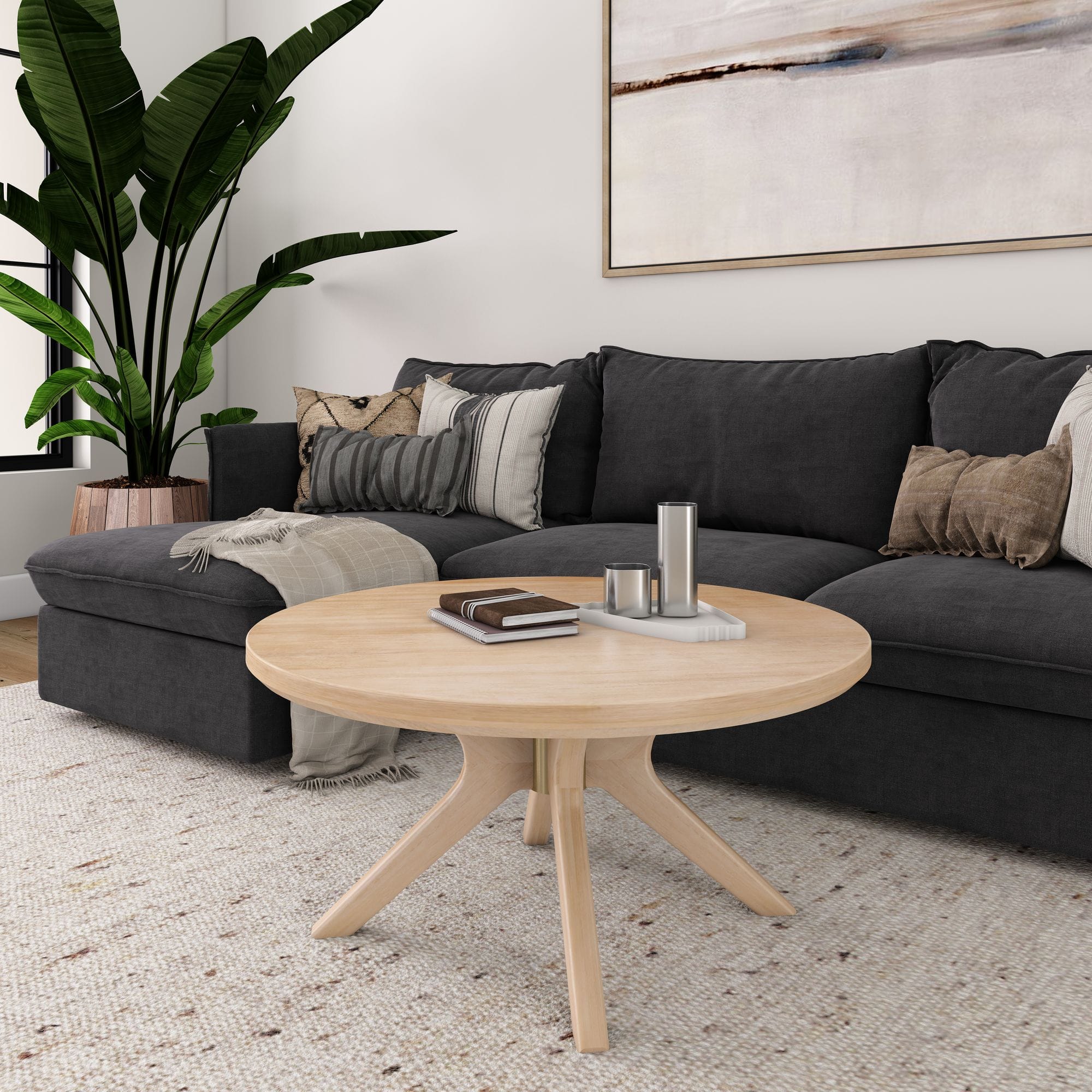 Plank+Beam - Verso Round Coffee Table (36in x 36in / 910mm x 910mm) - Blonde