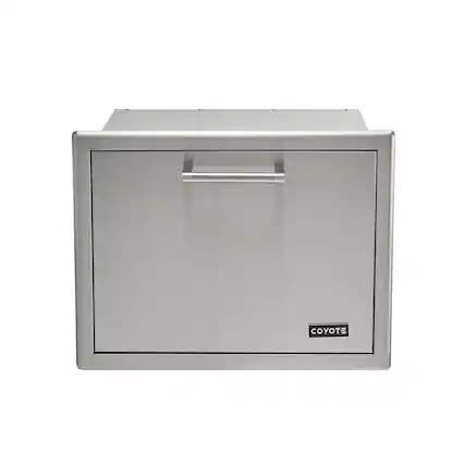 Front. Coyote Outdoor Living - Coyote Outdoor Living 26" Pull Out Ice Chest - Stainless Steel.