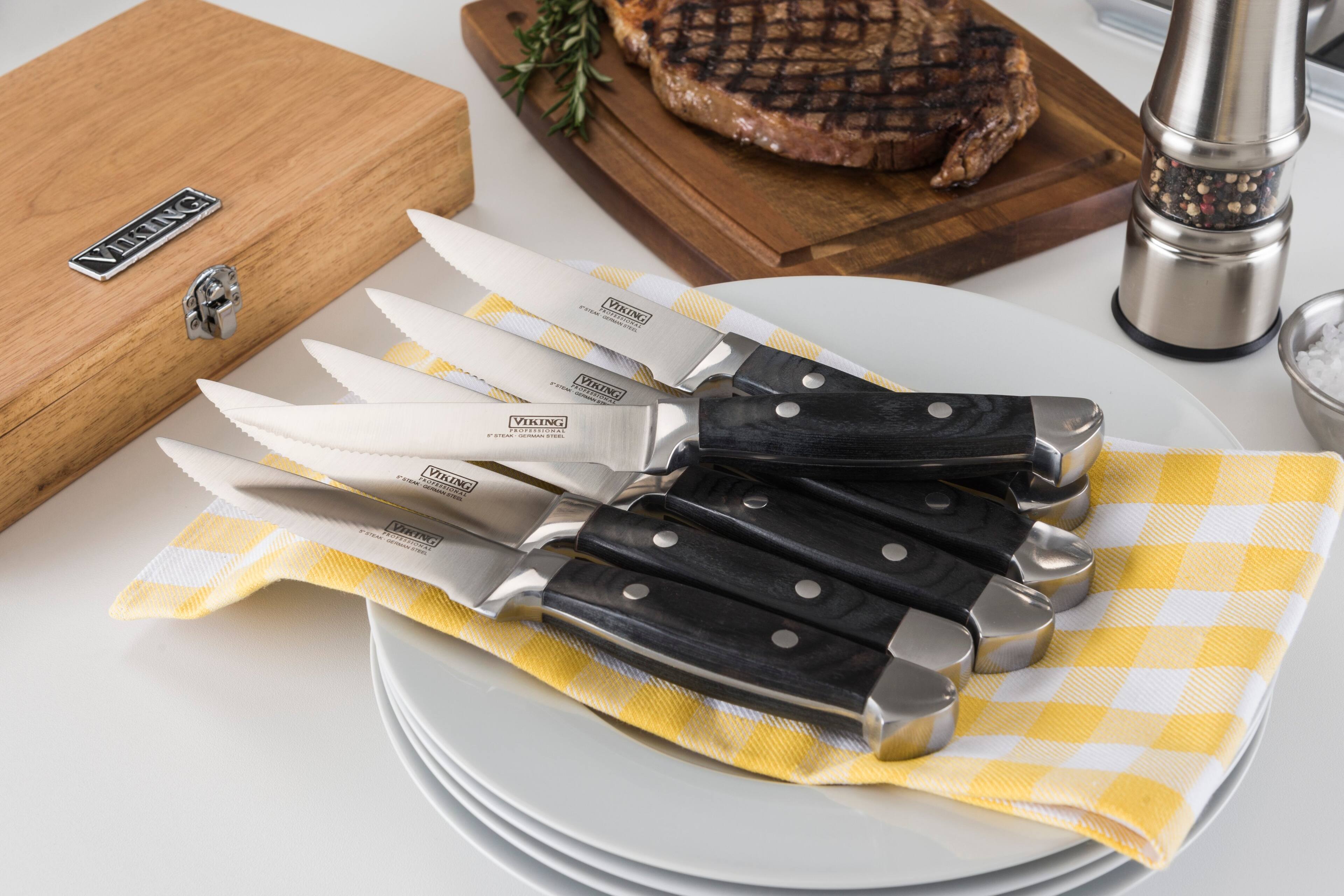 Alt View 12. Viking - Pakkawood 6 Pc Steak Knife Set, with Box - Black.