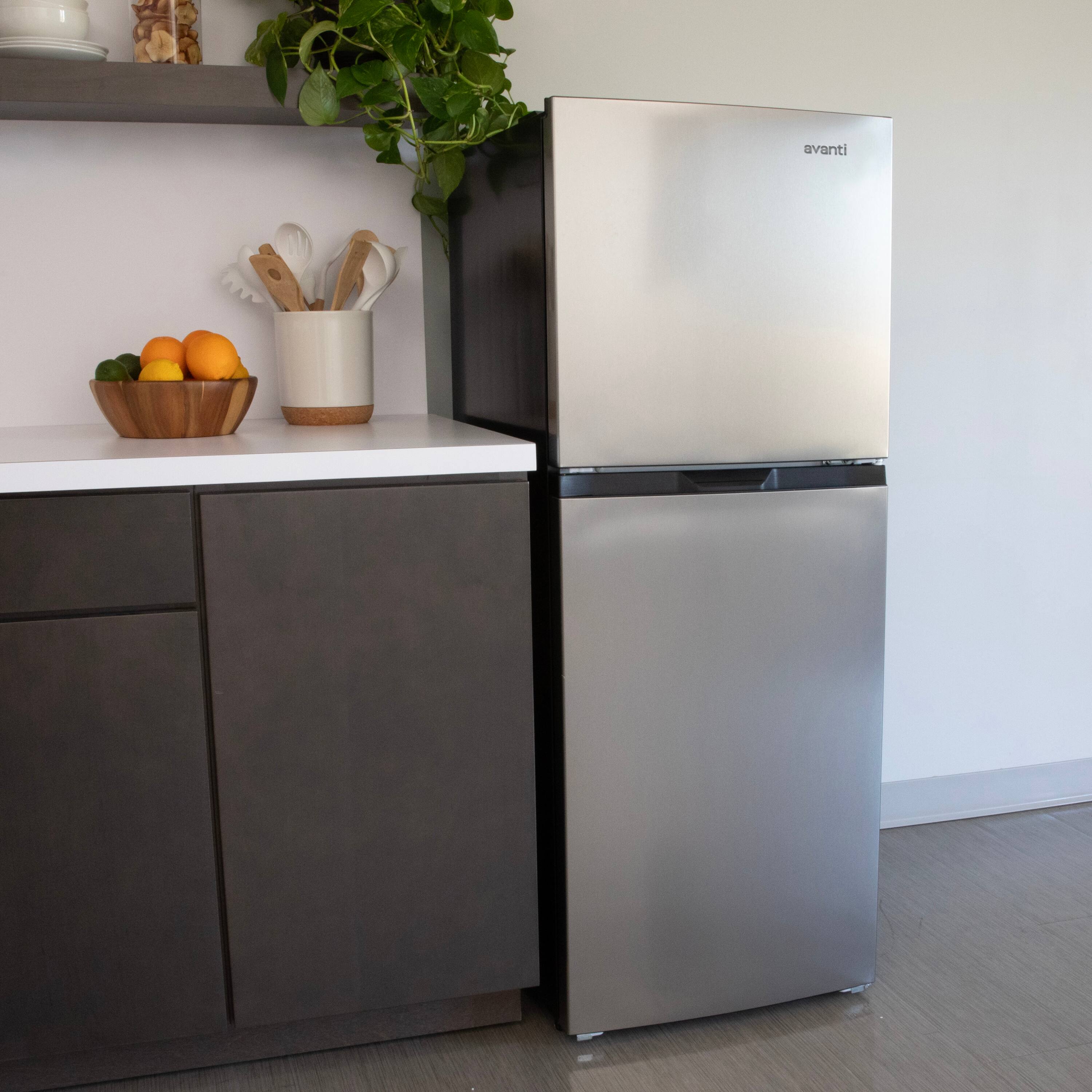 Angle. Avanti - 7.0 cu. ft. Apartment Size Refrigerator - Stainless Steel.