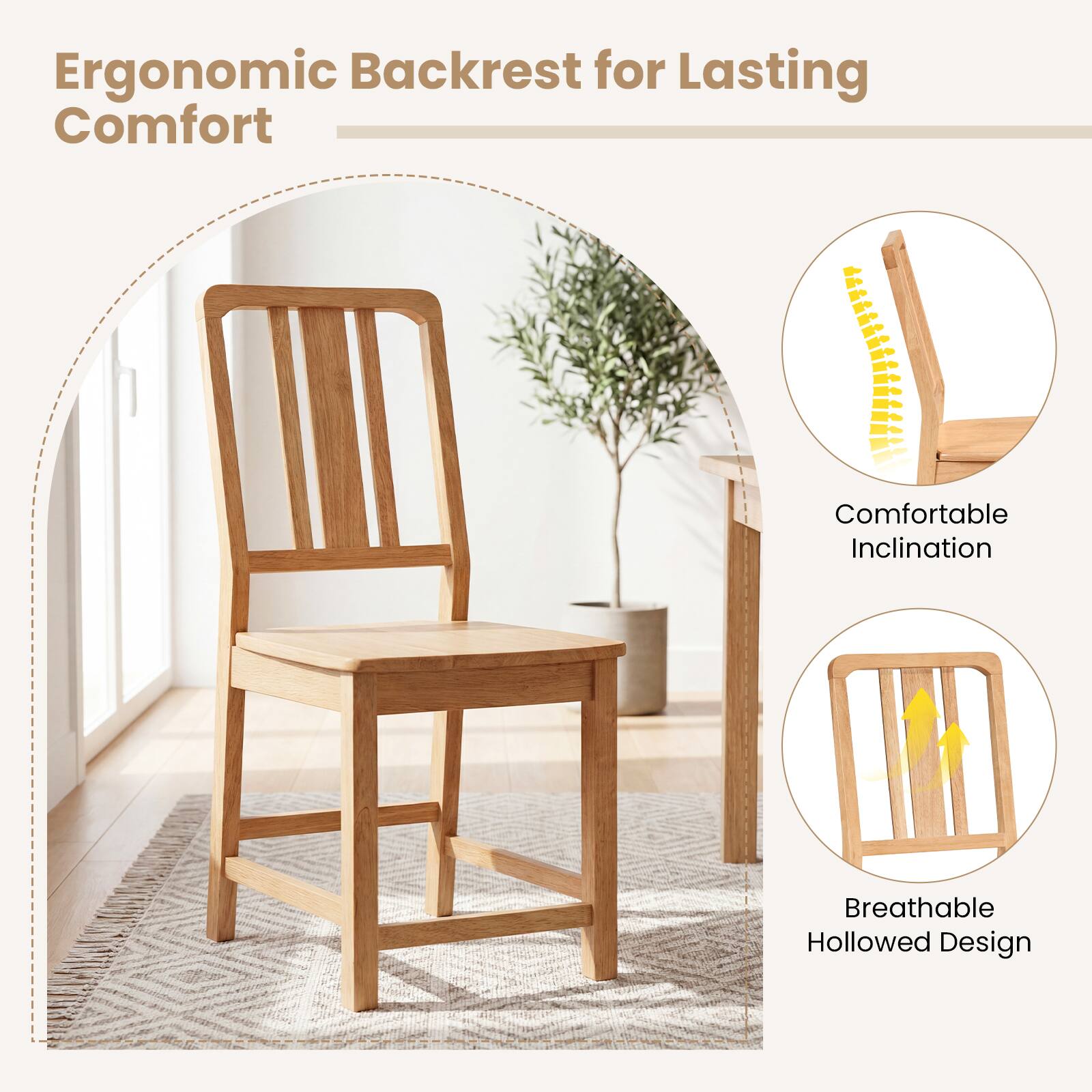 Ergonomic Backrest for Lasting Comfort

Comfortable Inclination

Breathable Hollowed Design