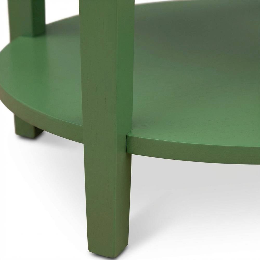 Left. FurniFact - Clover Green Nightstand with Wooden Drawer and Sturdy Construction - Clover Green.