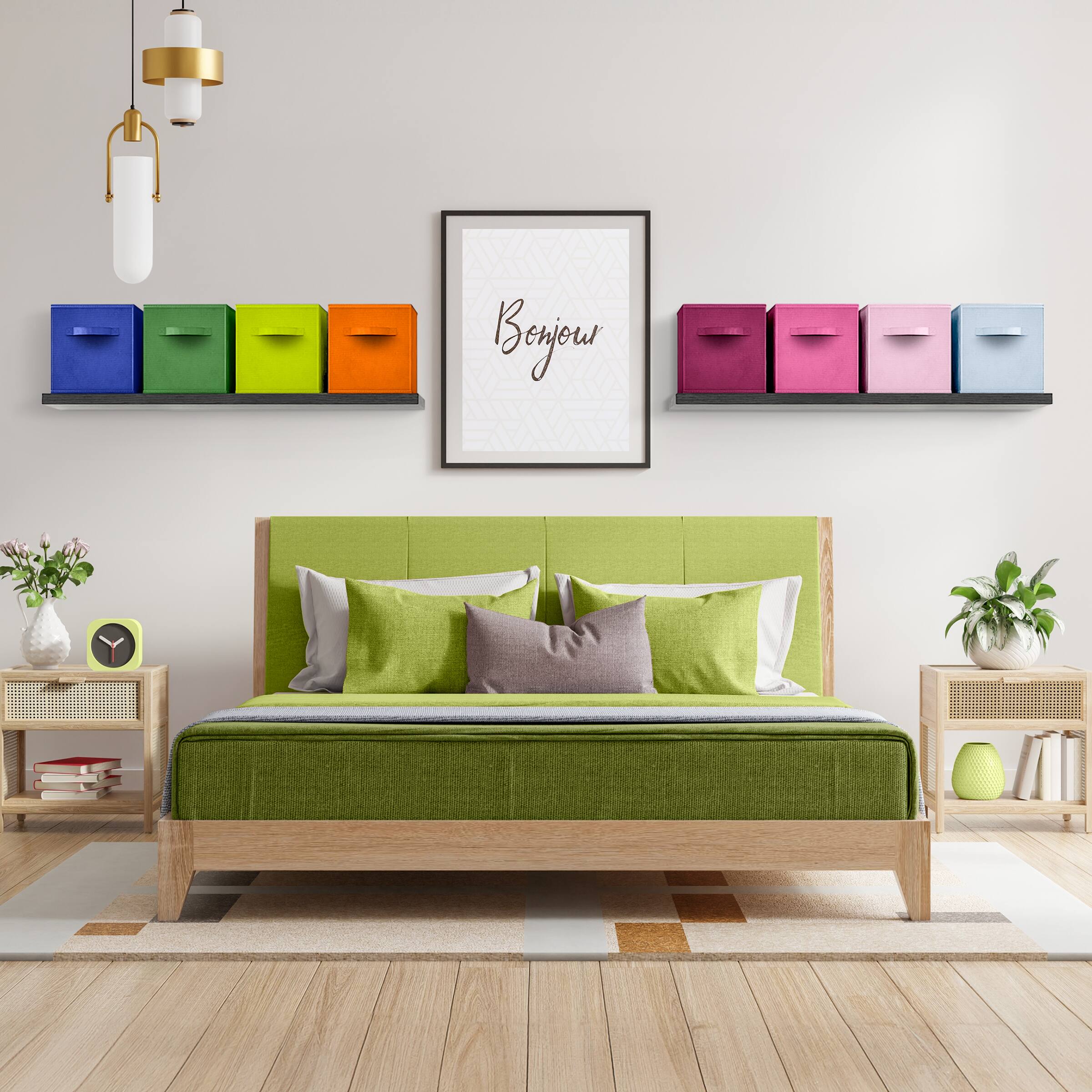 Alt View 2. Sorbus - Sorbus Fabric Storage Cubes - 8 Foldable Storage Bins for Organizing Pantry, Cubbies, Toy Box - Clothes Storage - Bright Rainbow.