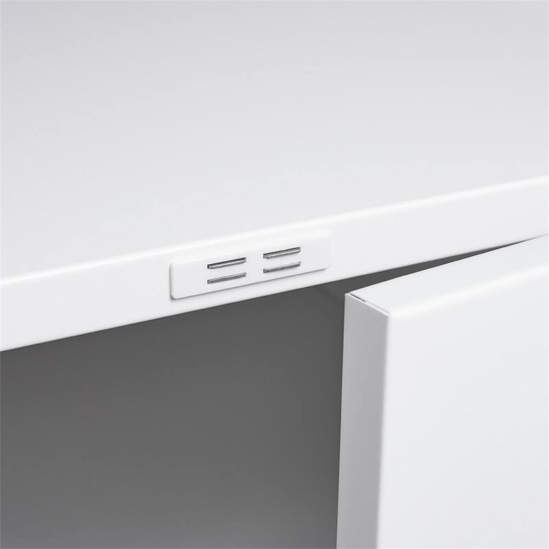 Alt View 5. HTUTWOO - File Cabinet on Wheels - Printer Stand with Storage - Mobile Printer Tables for Small Spaces with Door, Adjustable Shelf - White.