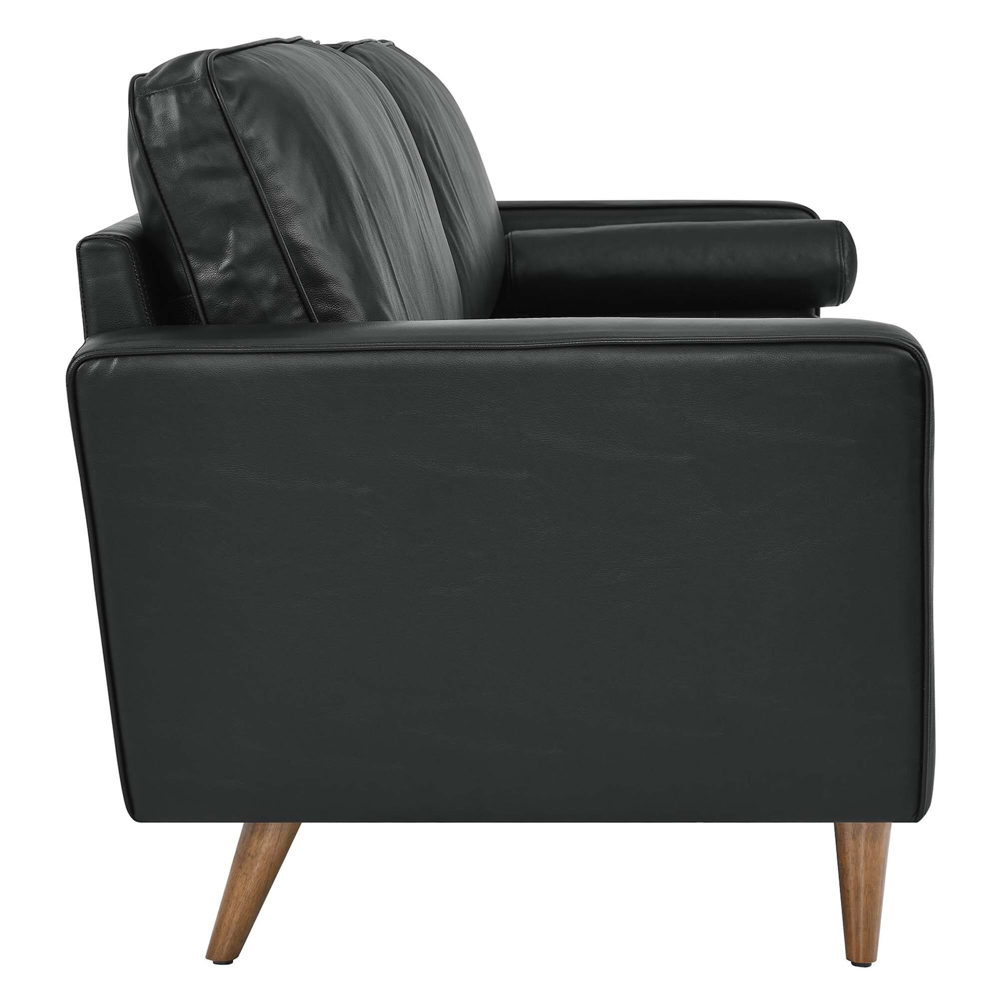 Alt View 1. Modway - Valour 88" Leather Sofa by Modway - Black.