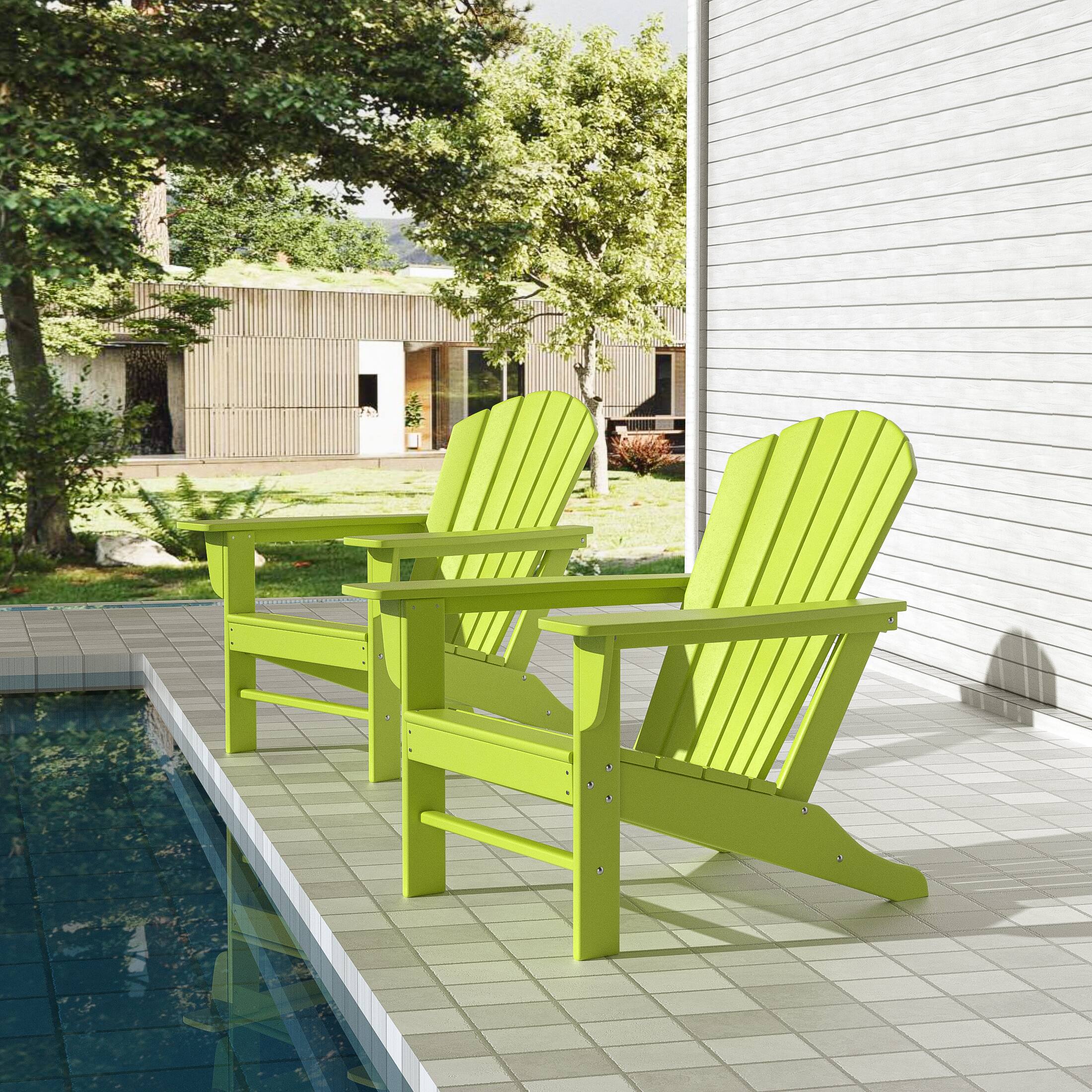 Angle. WestinTrends - WestinTrends Dylan Outdoor Adirondack Chair (Set of 2) - Lime.
