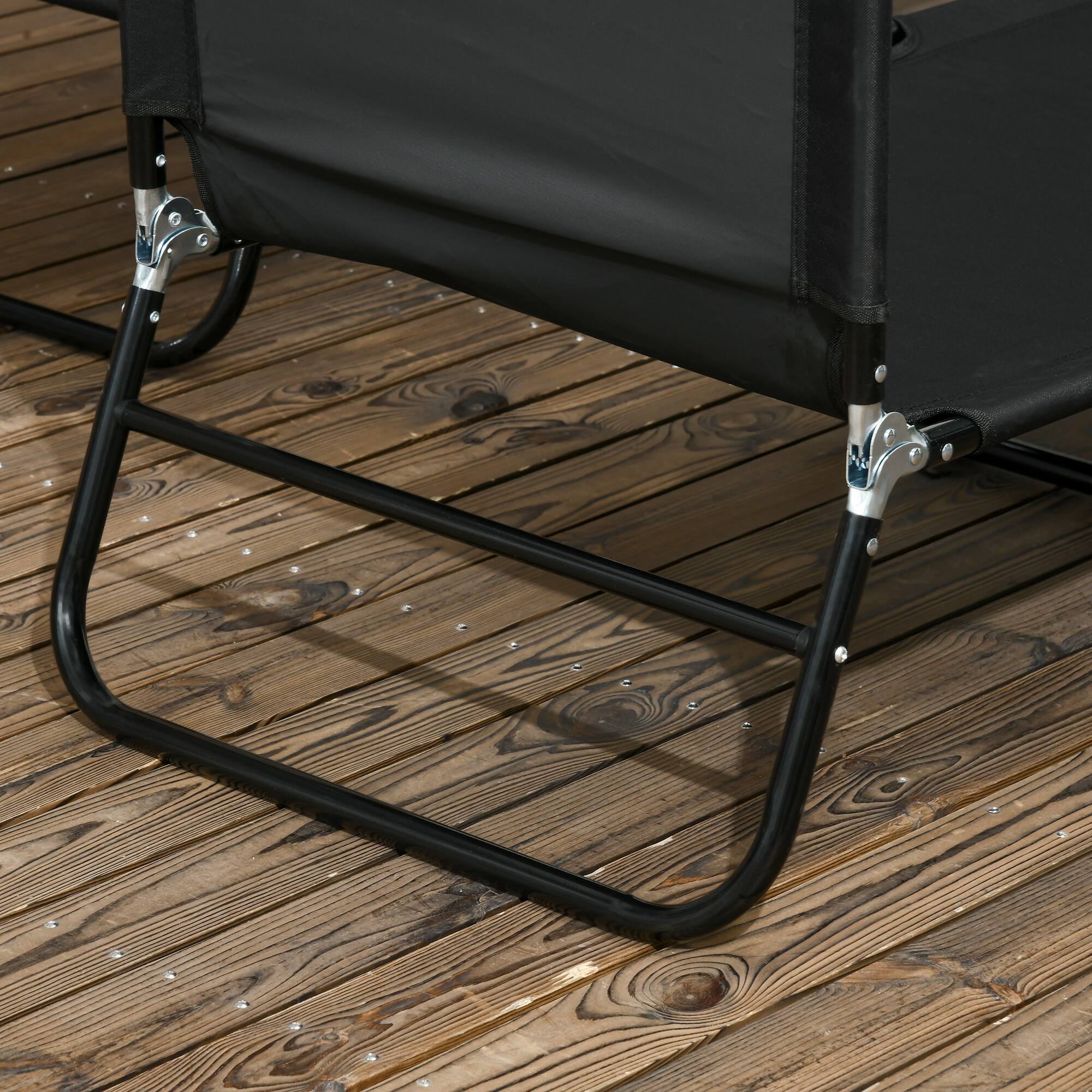 Alt View 7. Outsunny - 2 Piece Folding Chaise Lounge Pool Chairs, Outdoor Sun Tanning Chairs with 5-Level Reclining Back - Black.