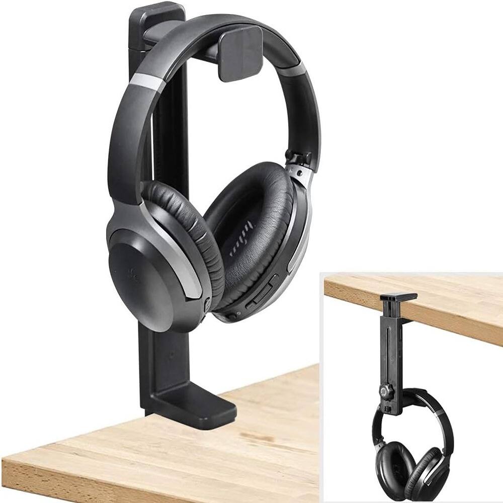Front. PARKER SLATER - Headphone Stand & Hanger 2 in 1, Above & Under Desk Gaming - Black.