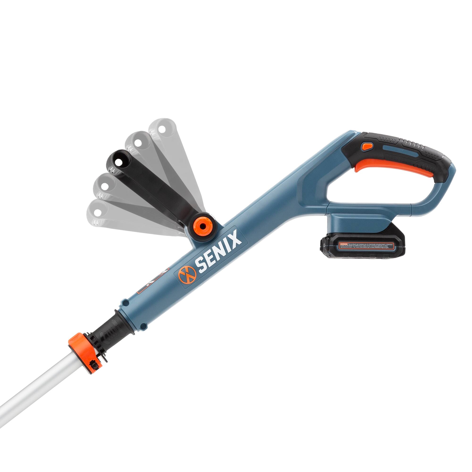 Alt View 4. SENIX - X2 20V Max* 10" Cordless String Trimmer (2.5 Ah Battery & Charger Included) - Blue.