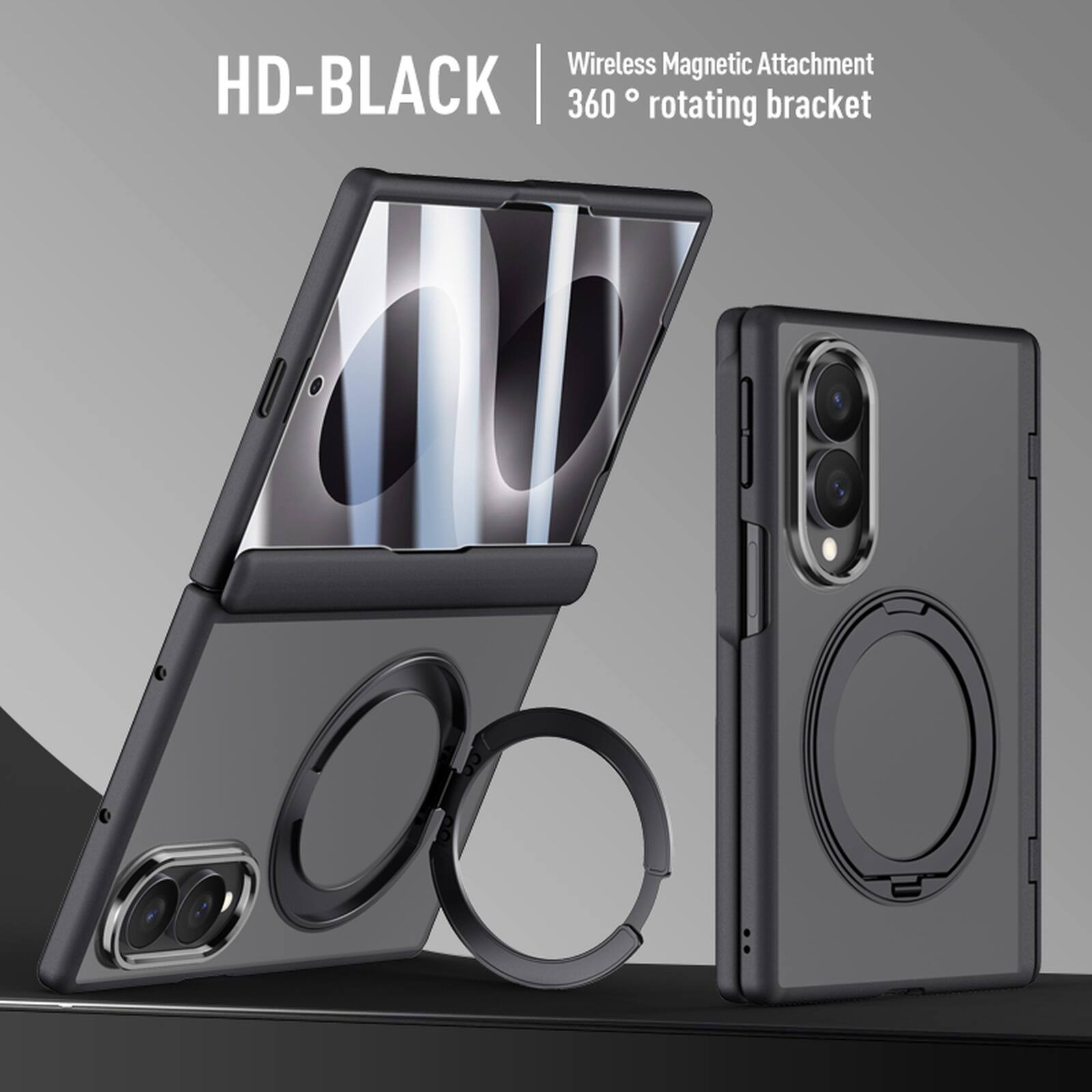 Dteck - For Samsung Galaxy Z Fold8 Rugged Case Built-in Clear HD Screen Protector,Magnetic Ring Kickstand Hinge Protection Cover - Black price history on PriceWatchPro
