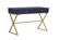 Front. Linon Home Décor - Edmore Two-Drawer Campaign Desk - Blue & Gold.