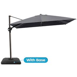 Crestlive Products - 9x12ft Aluminum Crank Cantilever Patio Umbrella with Base - Dark Gray