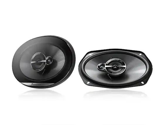 Front. Pioneer - 6" x 9" 3-way Coaxial Speakers (Pair) - Black.