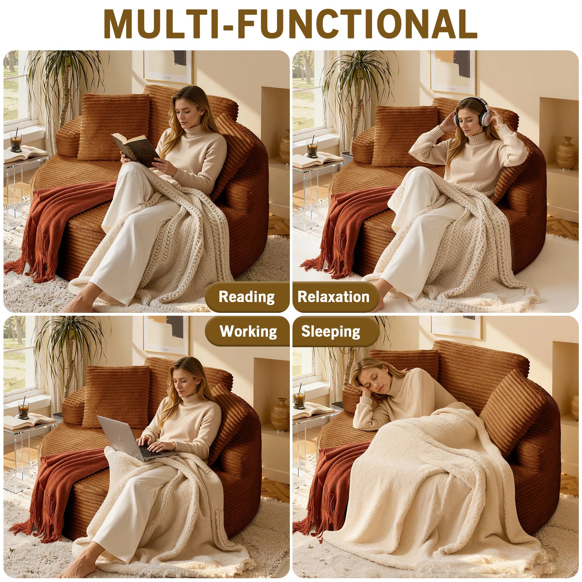 MULTI-FUNCTIONAL

Reading  
Relaxation  
Working  
Sleeping